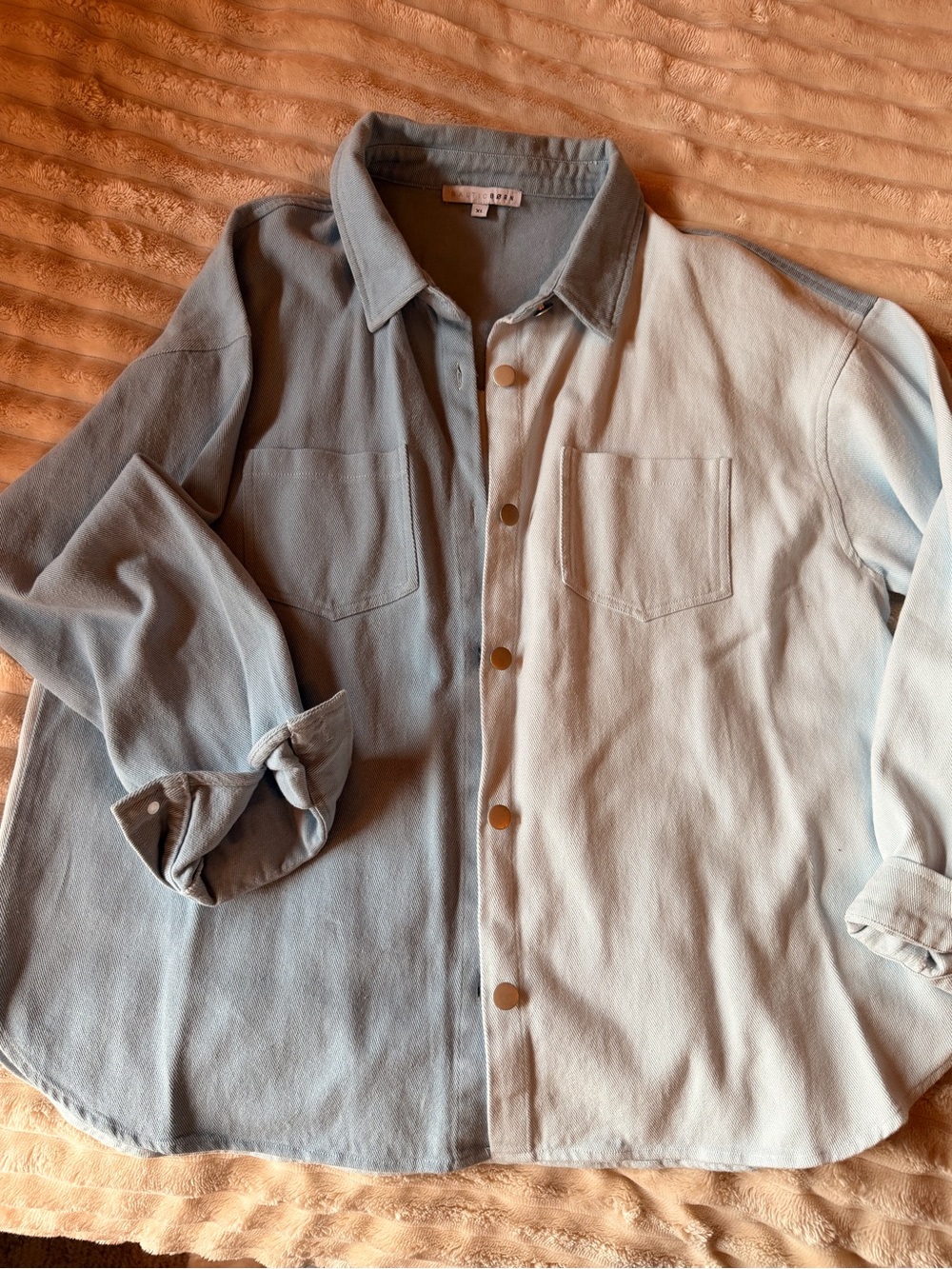 Baltic Born Shacket Denim XL -Plus Size 1X Fit Jacket Top Two Toned Women’s